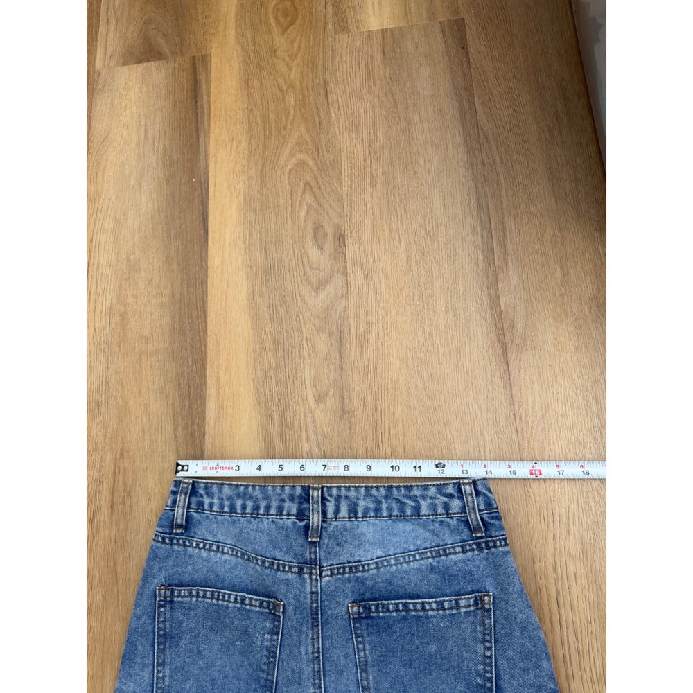 Denim Cargo Maxi Skirt High Waisted Front Slit preppy indie hippie - Picture 6 of 7